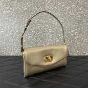 Uubags Valentino Garavani DeVain Small Shoulder Bag in Gold Laminated Nappa Leather 23.5x12x3cm - 5