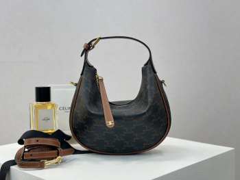 Uubags Teen Celine Lulu Bag In Tan Triomphe Canvas And Calfskin 21x24x5cm