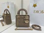 New Arrivals 2026 Mini Lady Dior Bag with Chain Taupe Cannage Lambskin 17x15x7cm - 1