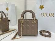 New Arrivals 2026 Mini Lady Dior Bag with Chain Taupe Cannage Lambskin 17x15x7cm - 6