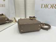New Arrivals 2026 Mini Lady Dior Bag with Chain Taupe Cannage Lambskin 17x15x7cm - 5