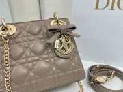 New Arrivals 2026 Mini Lady Dior Bag with Chain Taupe Cannage Lambskin 17x15x7cm - 4
