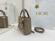 New Arrivals 2026 Mini Lady Dior Bag with Chain Taupe Cannage Lambskin 17x15x7cm - 3