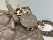 New Arrivals 2026 Mini Lady Dior Bag with Chain Taupe Cannage Lambskin 17x15x7cm - 2