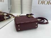 New Arrivals 2026 Mini Lady Dior Bag with Chain Burgundy Cannage Lambskin 17x15x7cm - 6
