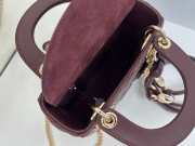 New Arrivals 2026 Mini Lady Dior Bag with Chain Burgundy Cannage Lambskin 17x15x7cm - 5
