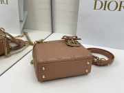 Uubags Mini Lady Dior Bag with Strap Camel Cannage Lambskin 17x15x7cm - 2