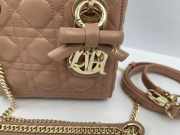 Uubags Mini Lady Dior Bag with Strap Camel Cannage Lambskin 17x15x7cm - 4