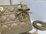 Uubags Mini Lady Dior Bag with Strap Trench Cannage Lambskin 17x15x7cm - 2