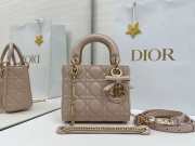 Uubags Mini Lady Dior Bag with Strap Blush Pink Cannage Lambskin 17x15x7cm - 1