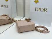 Uubags Mini Lady Dior Bag with Strap Blush Pink Cannage Lambskin 17x15x7cm - 5