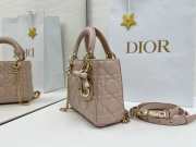 Uubags Mini Lady Dior Bag with Strap Blush Pink Cannage Lambskin 17x15x7cm - 4