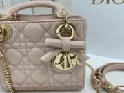 Uubags Mini Lady Dior Bag with Strap Blush Pink Cannage Lambskin 17x15x7cm - 3