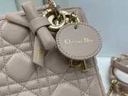Uubags Mini Lady Dior Bag with Strap Blush Pink Cannage Lambskin 17x15x7cm - 2