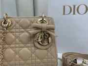 Uubags Mini Lady Dior Bag with Strap Desert Taupe Cannage Lambskin 17x15x7cm - 2