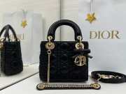 Uubags Small Lady Dior Bag with Strap Black Cannage Lambskin 20x18x8cm - 1