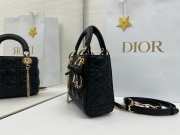 Uubags Small Lady Dior Bag with Strap Black Cannage Lambskin 20x18x8cm - 2