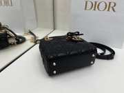 Uubags Small Lady Dior Bag with Strap Black Cannage Lambskin 20x18x8cm - 5