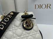Uubags Small Lady Dior Bag with Chain Latte and Black Cannage Lambskin 20x18x8cm - 4