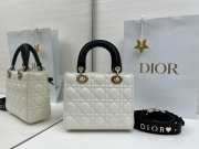 Uubags Small Lady Dior Bag with Chain Latte and Black Cannage Lambskin 20x18x8cm - 6