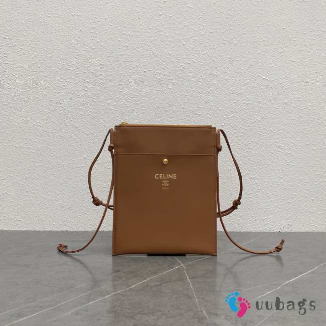 Uubags Celine Sharp Pouch In Tan Smooth Lambskin 19.5x24x1cm - 1