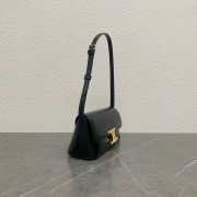 Uubags Celine Diane Triomphe Shoulder Bag Calfskin Leather Black 24x8x11.5cm - 2