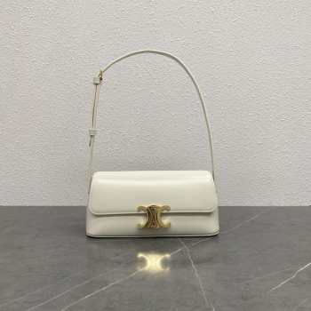 Uubags Celine Diane Triomphe Shoulder Bag Calfskin Leather White 24x8x11.5cm