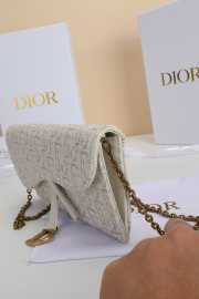 Uubags Dior Saddle Long Wallet With Chain In White Dior Oblique Jacquard 19x9.5x3cm - 5