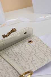 Uubags Dior Saddle Long Wallet With Chain In White Dior Oblique Jacquard 19x9.5x3cm - 4