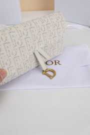 Uubags Dior Saddle Long Wallet With Chain In White Dior Oblique Jacquard 19x9.5x3cm - 2