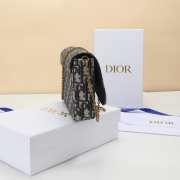 Uubags Dior Medium Saddle Pouch With Chain In Blue Dior Oblique Jacquard 21.5x13.5x4.5cm - 2