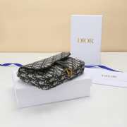 Uubags Dior Medium Saddle Pouch With Chain In Blue Dior Oblique Jacquard 21.5x13.5x4.5cm - 5