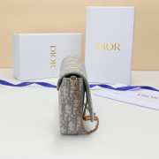 Uubags Dior Medium Saddle Pouch With Chain In Grey Dior Oblique Jacquard 21.5x13.5x4.5cm - 5