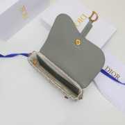 Uubags Dior Medium Saddle Pouch With Chain In Grey Dior Oblique Jacquard 21.5x13.5x4.5cm - 4