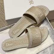 Uubags Dior Dentelle Slides Embroidered Cotton Dior Oblique Beige Trianon And White Lace - 5
