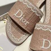 Uubags Dior Dentelle Slides Embroidered Cotton Dior Oblique Pink Trianon And White Lace - 6