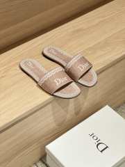 Uubags Dior Dentelle Slides Embroidered Cotton Dior Oblique Pink Trianon And White Lace - 5