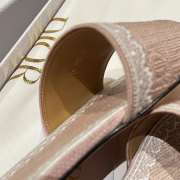 Uubags Dior Dentelle Slides Embroidered Cotton Dior Oblique Pink Trianon And White Lace - 4