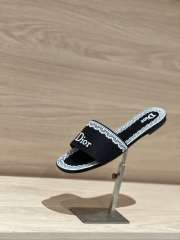 Uubags Dior Dentelle Slides Embroidered Cotton Dior Oblique Black Trianon And White Lace - 4