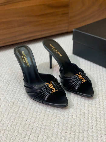 Uubags YSL Babylone mules in smooth leather 9cm