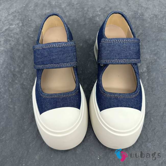 Uubags Marni Denim Mary Jane Sneaker In Blue - 1