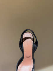 Uubags Amina Muaddi Gilda Crystal Bow Polka-Dot Mesh Slingback Pumps In Black 10cm - 6