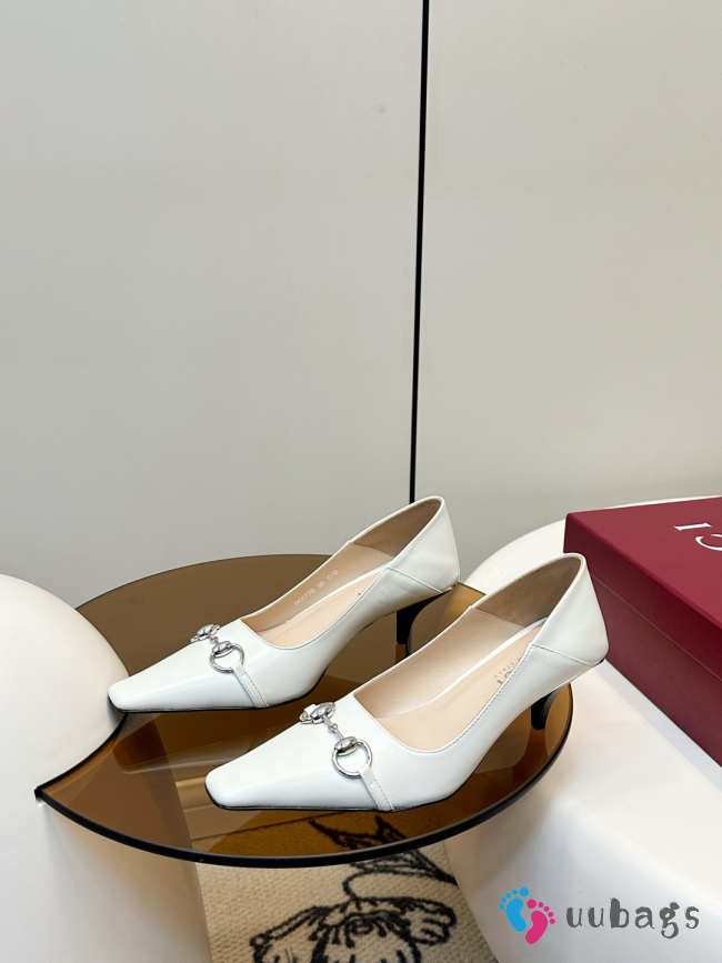 Uubags Gucci Vittoria pump in white leather 6cm - 1