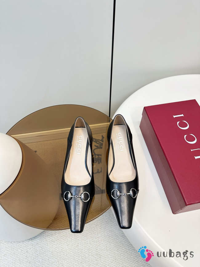 Uubags Gucci Vittoria pump in black leather 6cm - 1