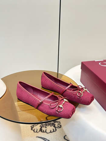 Uubags Gucci Horsebit ballet flat in red GG canvas