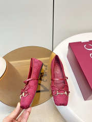 Uubags Gucci Horsebit ballet flat in red GG canvas - 3