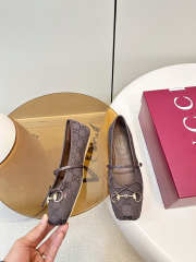 Uubags Gucci Horsebit ballet flat in dark brown GG canvas - 5