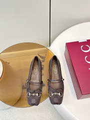 Uubags Gucci Horsebit ballet flat in dark brown GG canvas - 4