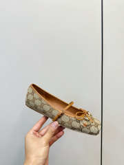 Uubags Gucci Horsebit ballet flat in beige and dark brown Original GG canvas - 6