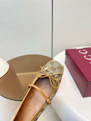 Uubags Gucci Horsebit ballet flat in beige and dark brown Original GG canvas - 5